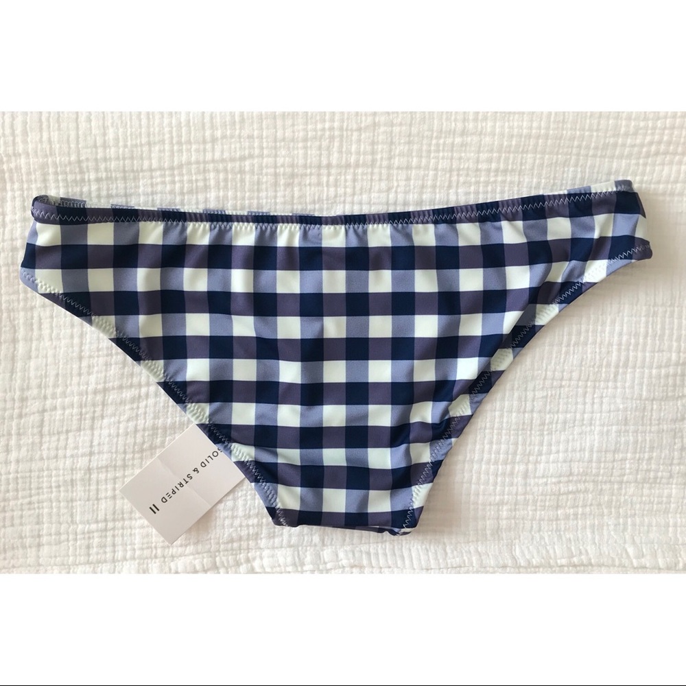 Solid & Striped Elle Bikini Bottoms - Navy Gingham - Picture 2 of 4